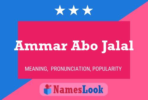 ملصق اسم Ammar Abo Jalal