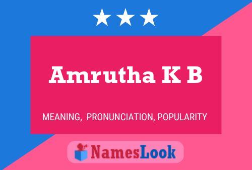 ملصق اسم Amrutha K B