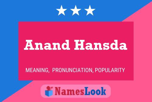 ملصق اسم Anand Hansda