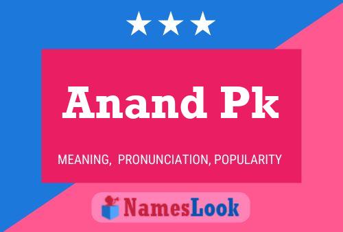 ملصق اسم Anand Pk