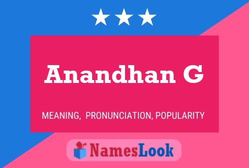 ملصق اسم Anandhan G