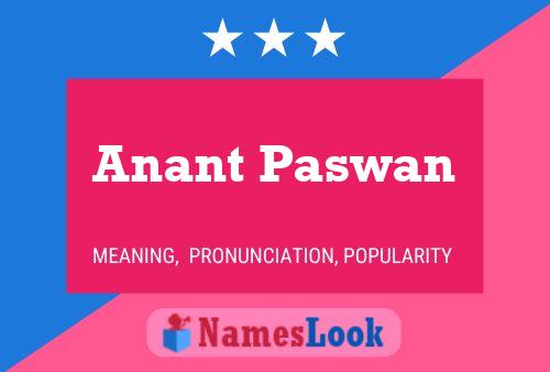 ملصق اسم Anant Paswan