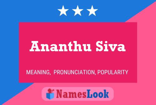 ملصق اسم Ananthu Siva