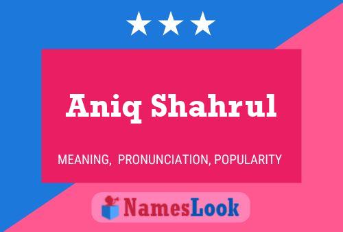 ملصق اسم Aniq Shahrul