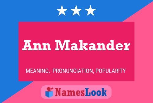 ملصق اسم Ann Makander