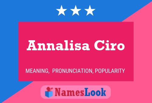 ملصق اسم Annalisa Ciro