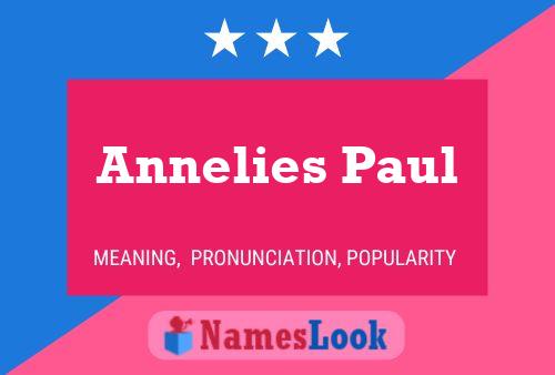 ملصق اسم Annelies Paul