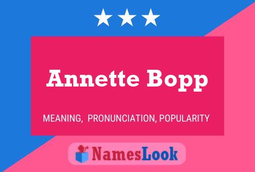 ملصق اسم Annette Bopp