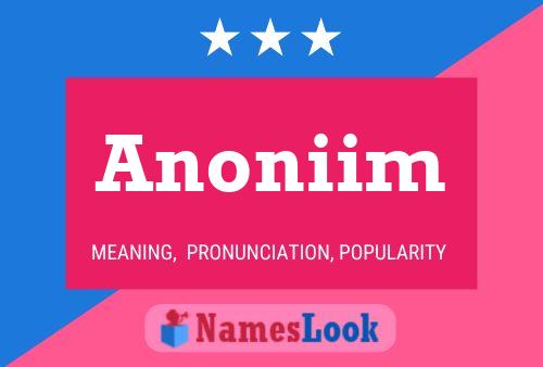 ملصق اسم Anoniim