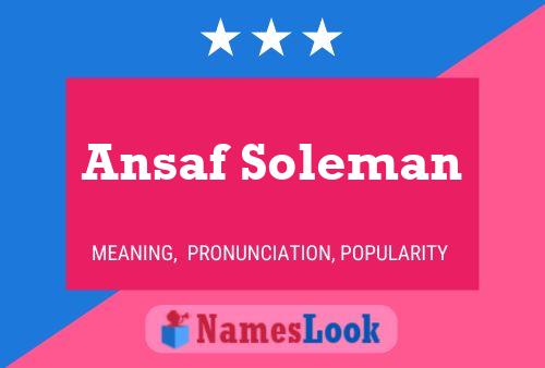 ملصق اسم Ansaf Soleman