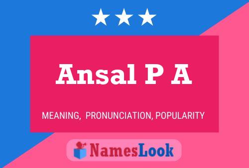 ملصق اسم Ansal P A