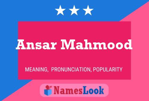 ملصق اسم Ansar Mahmood