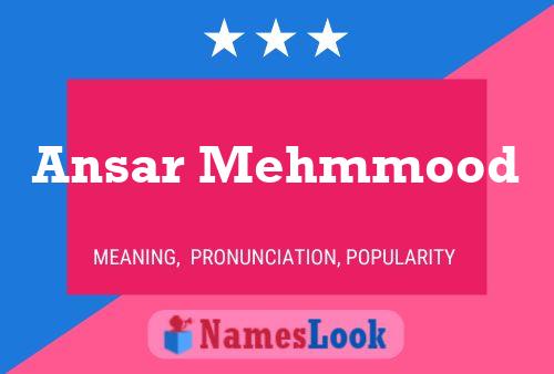 ملصق اسم Ansar Mehmmood