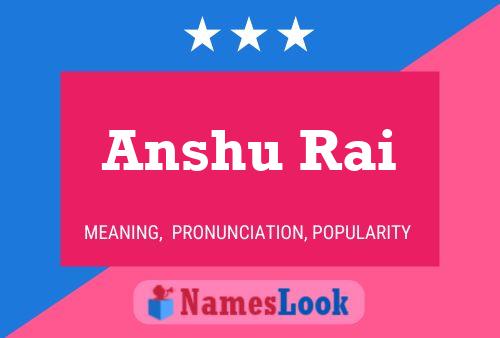 ملصق اسم Anshu Rai