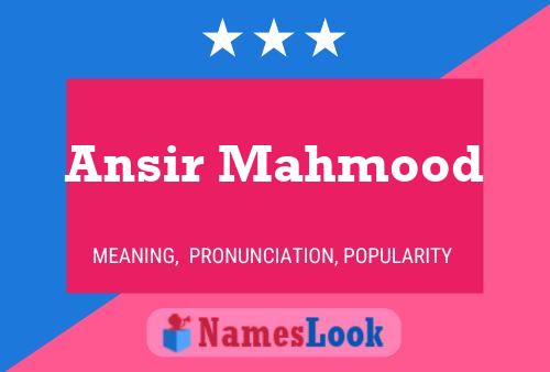 ملصق اسم Ansir Mahmood