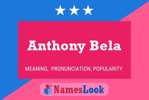 ملصق اسم Anthony Bela