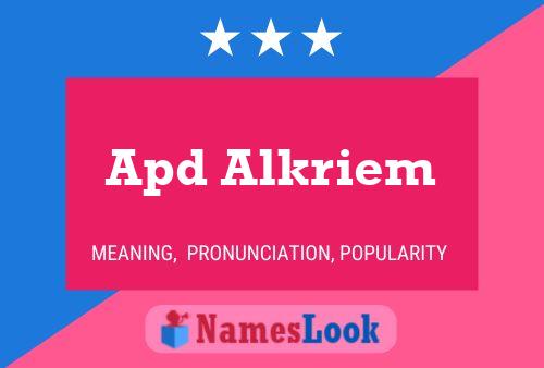 ملصق اسم Apd Alkriem