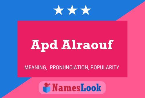 ملصق اسم Apd Alraouf