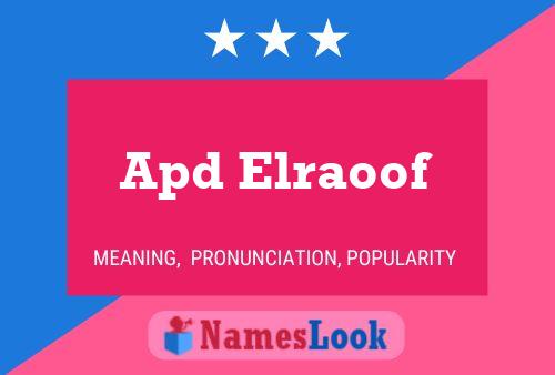 ملصق اسم Apd Elraoof