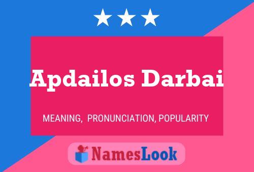 ملصق اسم Apdailos Darbai