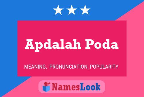 ملصق اسم Apdalah Poda