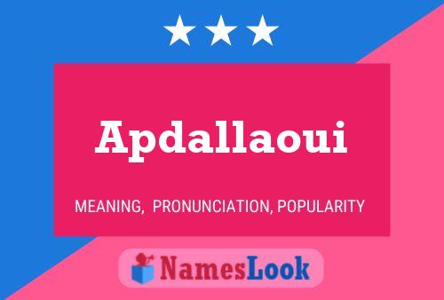 ملصق اسم Apdallaoui