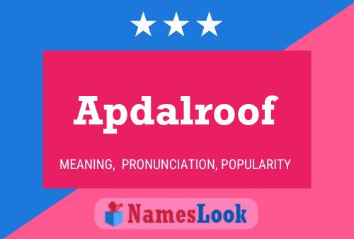 ملصق اسم Apdalroof