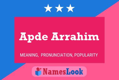 ملصق اسم Apde Arrahim