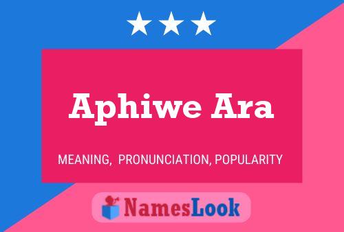 ملصق اسم Aphiwe Ara