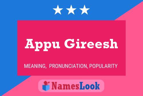 ملصق اسم Appu Gireesh