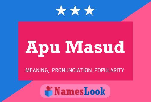 ملصق اسم Apu Masud