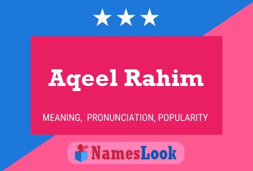 ملصق اسم Aqeel Rahim