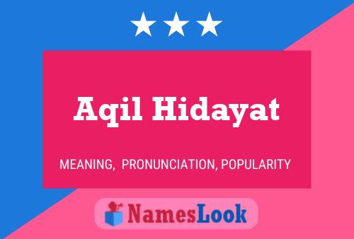 ملصق اسم Aqil Hidayat