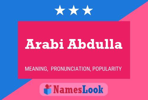 ملصق اسم Arabi Abdulla