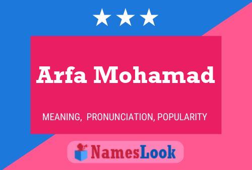 ملصق اسم Arfa Mohamad