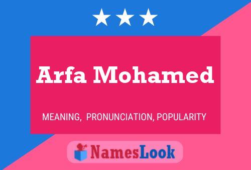 ملصق اسم Arfa Mohamed