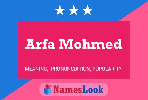 ملصق اسم Arfa Mohmed