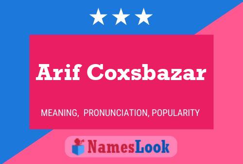 ملصق اسم Arif Coxsbazar