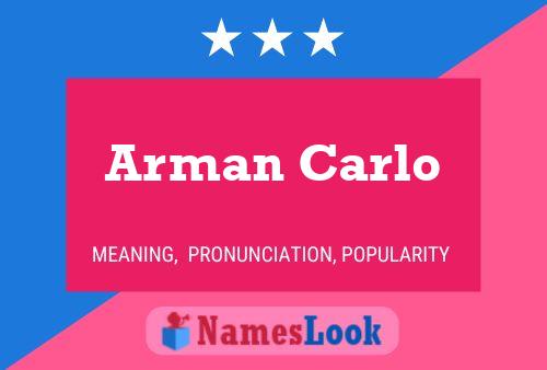 ملصق اسم Arman Carlo