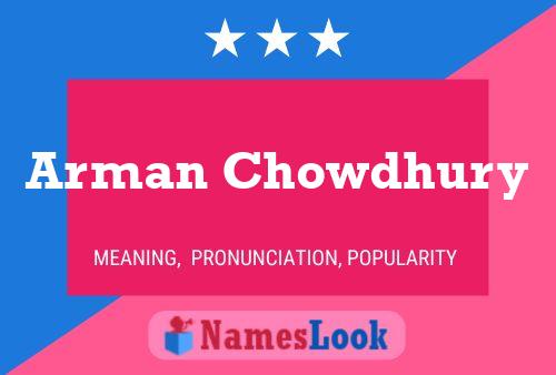 ملصق اسم Arman Chowdhury