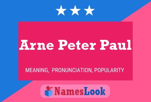 ملصق اسم Arne Peter Paul