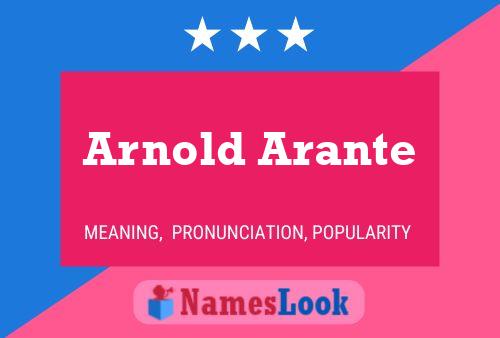 ملصق اسم Arnold Arante