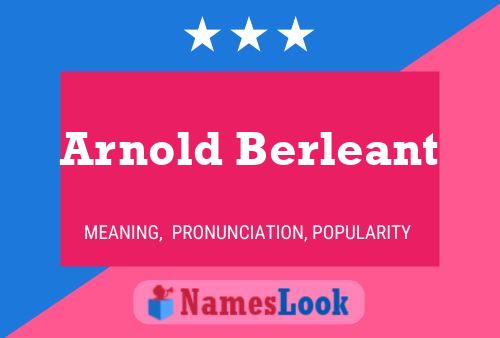 ملصق اسم Arnold Berleant