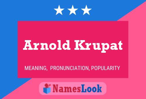 ملصق اسم Arnold Krupat