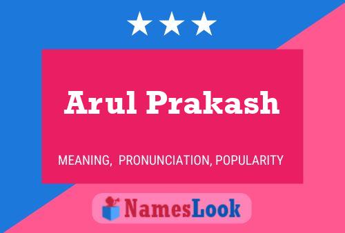 ملصق اسم Arul Prakash