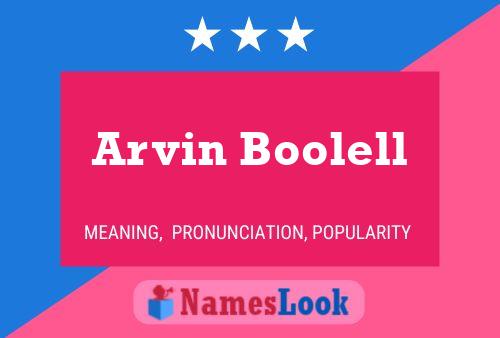 ملصق اسم Arvin Boolell