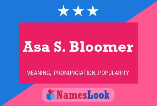 ملصق اسم Asa S. Bloomer