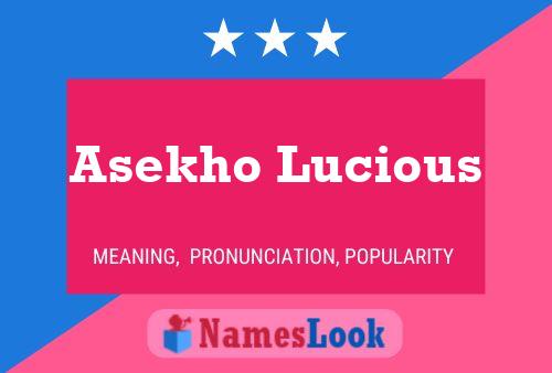 ملصق اسم Asekho Lucious