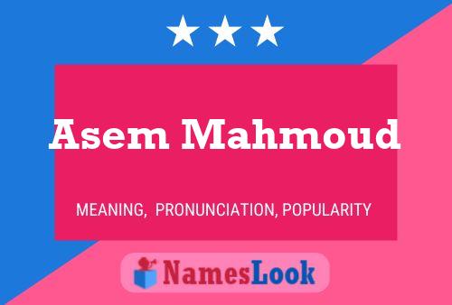 ملصق اسم Asem Mahmoud