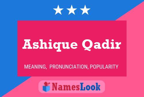 ملصق اسم Ashique Qadir